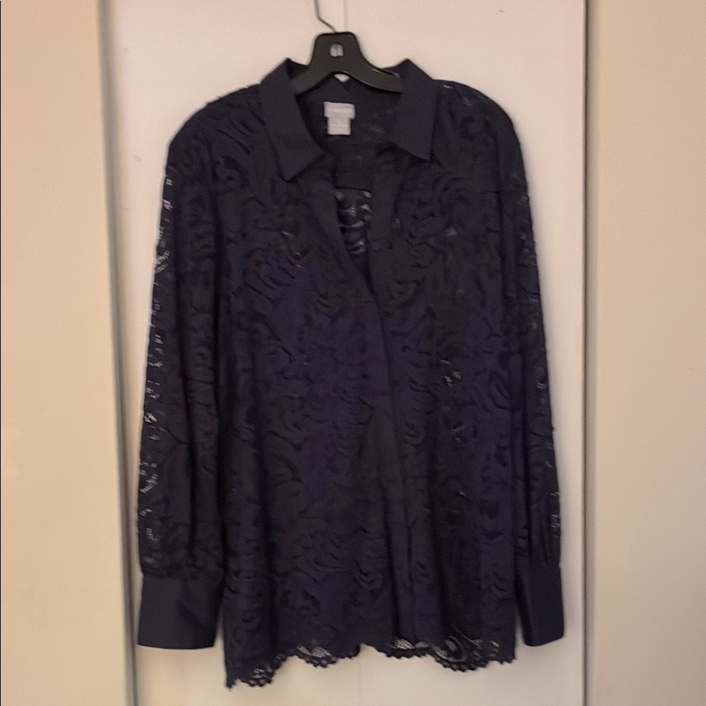 Chico's Navy Lace Blouse